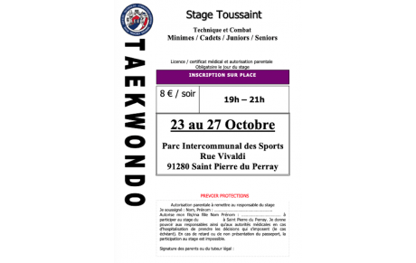 Stage Toussaint - AEVB